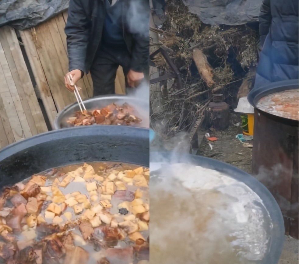 周浩东|明星何政军农村吃酒席，菜都用铁桶煮，曾出演过《亮剑》中的赵刚！