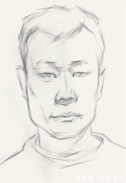 校考!图南画室丨男青年正面素描头像教学讲解丨联考校考素描头像高分卷