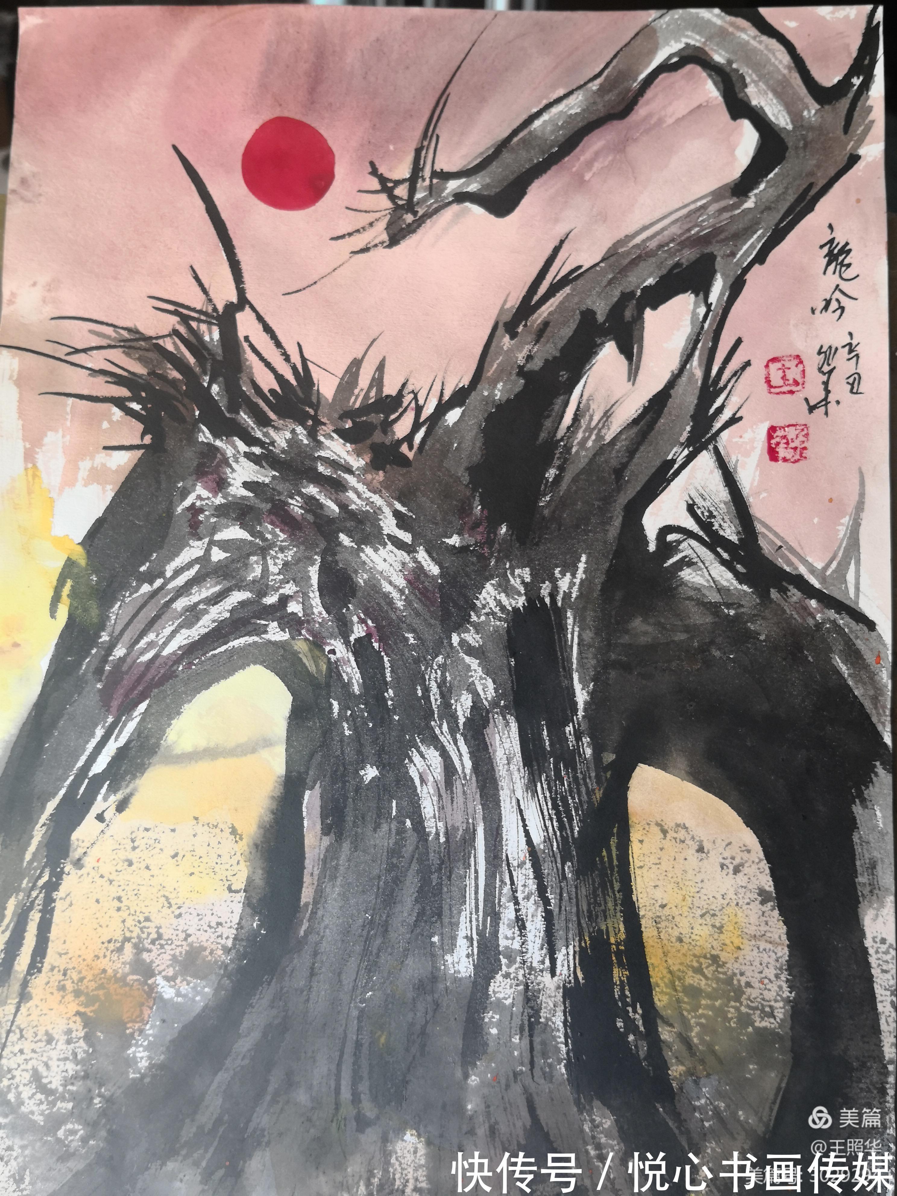 大漠英雄!中国鹰王、胡杨大师王照华虎年迎春新作《大漠英雄》