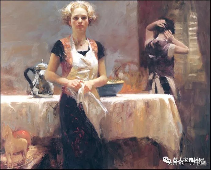 美术学院$皮诺德埃尼的油画人物,色彩斑斓,动静结合,光彩照人