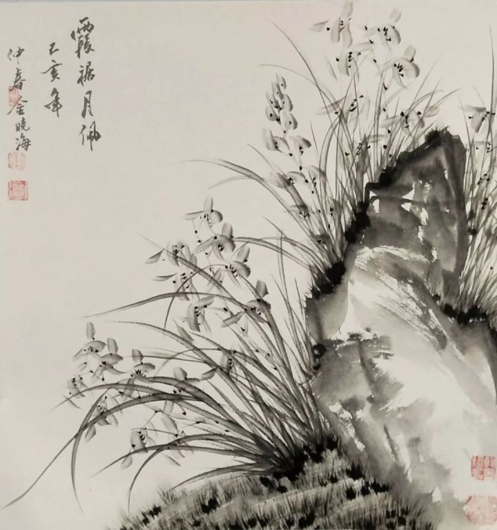 花鸟$金晓海用笔墨创造了一个幽静典雅、诗情禅境的水墨花鸟世界