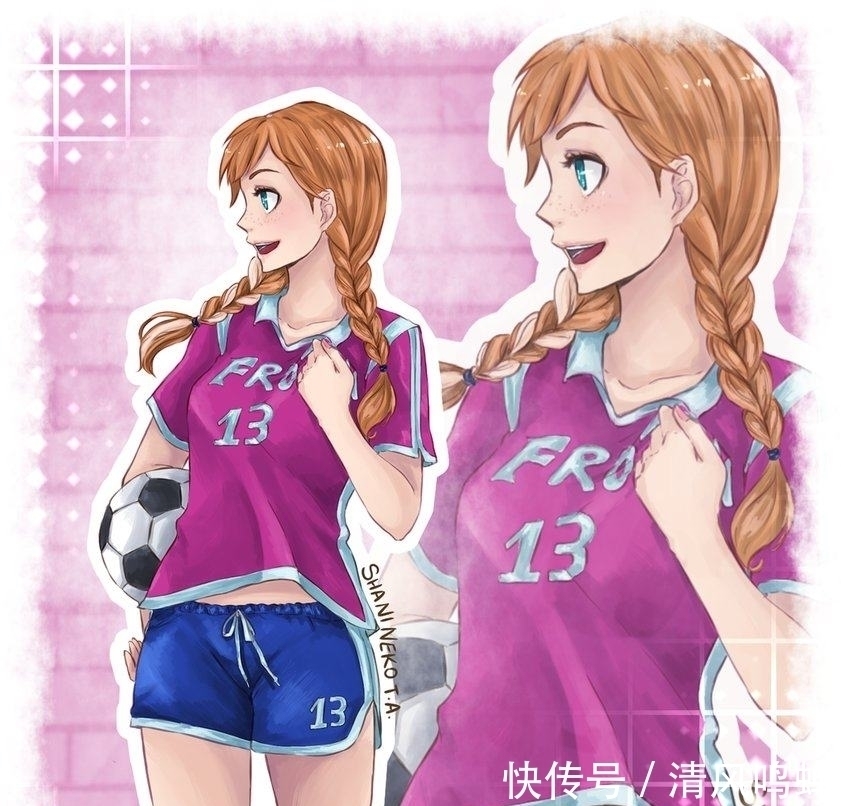 迪士尼公主&插画师将迪士尼公主绘成流行概念风格,使之充满少女活力