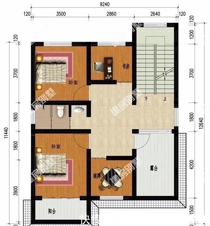 主卧室|小面宽设计的两栋农村别墅,第一栋仿古设计,第二栋带堂屋