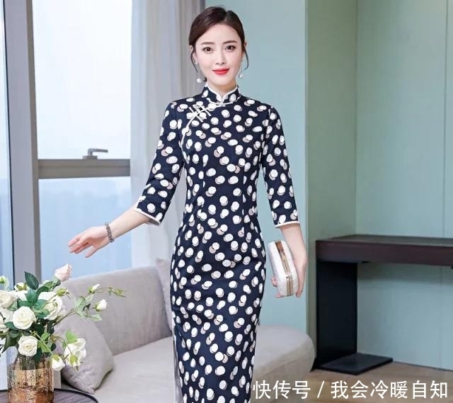 弹力文艺复古旗袍,棉质面料,贴身穿很舒适!