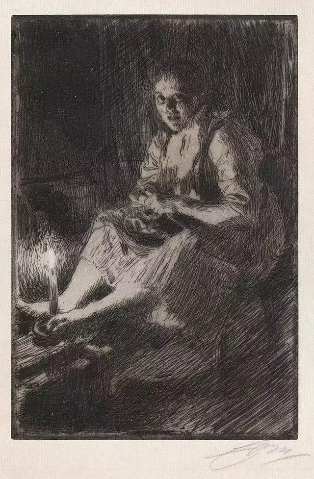 素描&20世纪初北欧著名素描大师，寥寥数笔就能捕捉到人物的神态，被誉为“线条的指挥家”