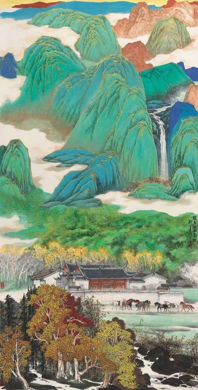  教授|当代青绿山水画代表人物郑百重教授国画山水画作品欣赏