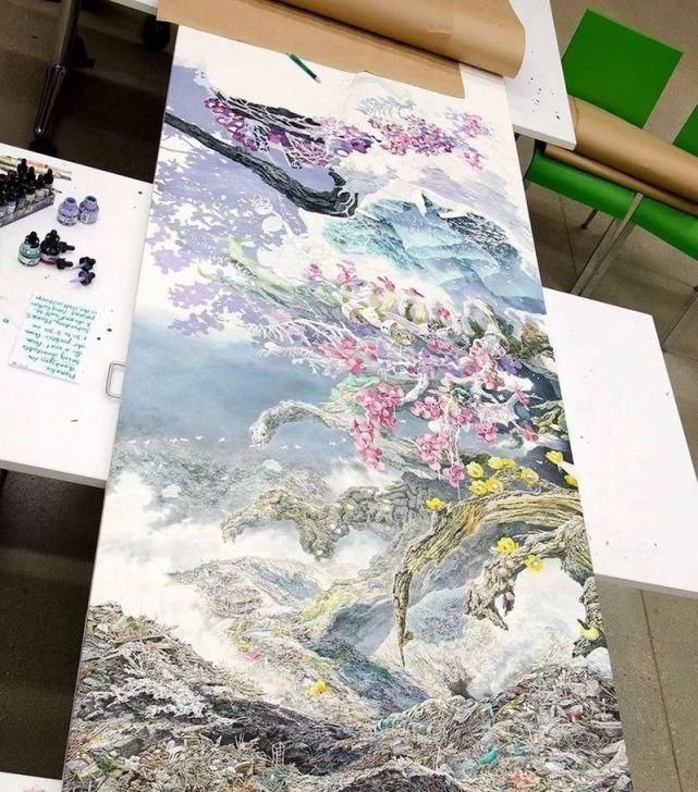 幅画!一幅画画了3年,细到要用放大镜,他把钢笔画玩到了极致