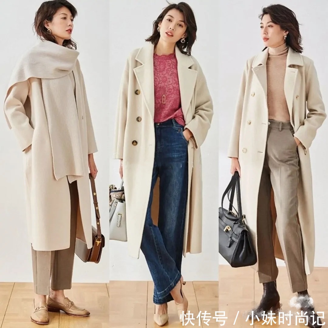 40岁气质女人的大衣搭配方案,简约上档次,告别廉价感