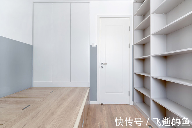 隔断|少见100㎡三居改两居,大胆配色尽显高级