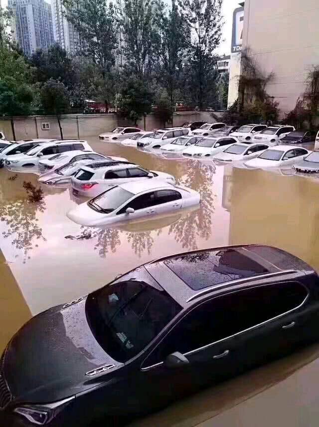 |搞笑图片幽默段子笑话哈哈,是下暴雨了么,小区的汽车都被淹了