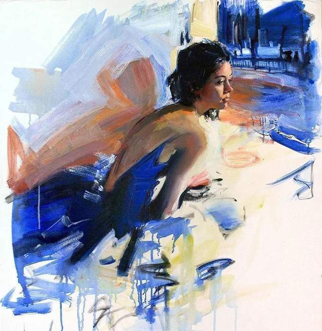 thomas$他的油画,既有潇洒带劲的笔触,又有性感细腻温和的柔美