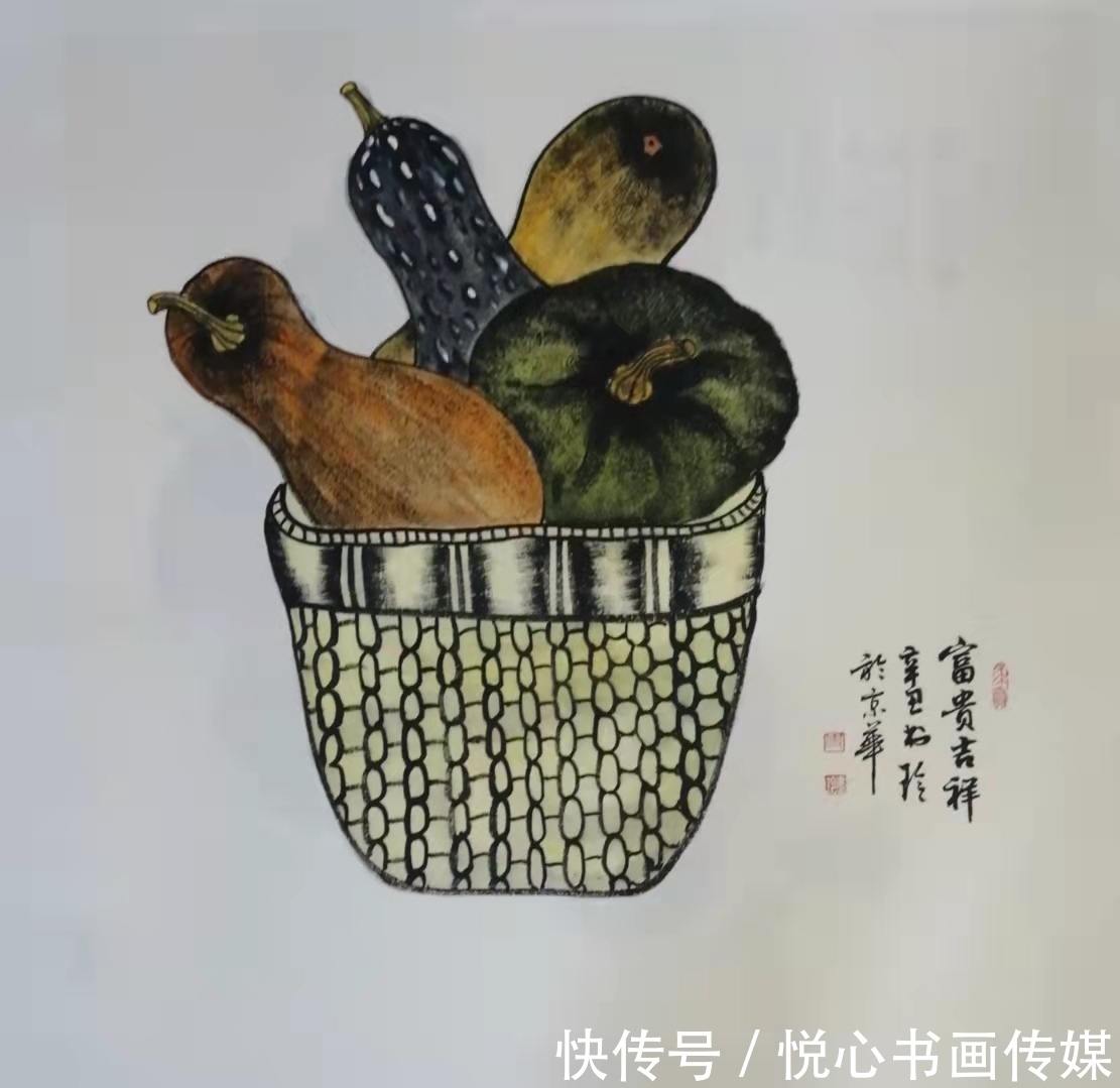 哈密瓜&河南省美协理事,著名瓜果画家史书玲国画作品欣赏