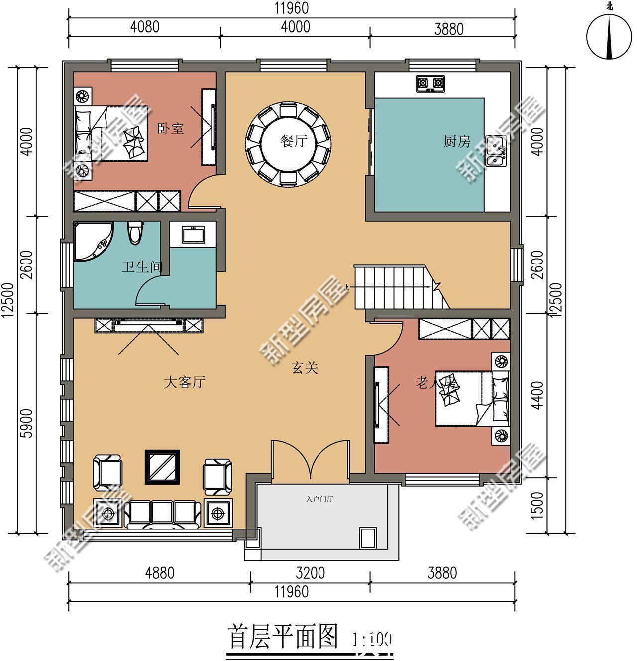占地面积|占地100多平,多卧室设计,这样的农村别墅25万能盖起来吗?