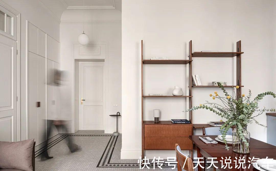 石膏线|57㎡极简,石膏线和复古家具,增加高级感;粉色卫浴间,太好看了