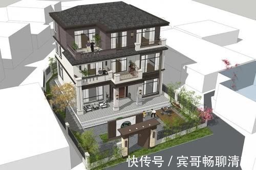 别墅|超赞这款占地130平三层新中式别墅,豪华至极,村里有钱人都抢着盖