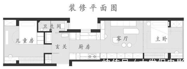 主卧|59㎡“一字户型”布局完美,四口之家住也不挤,值得学习!