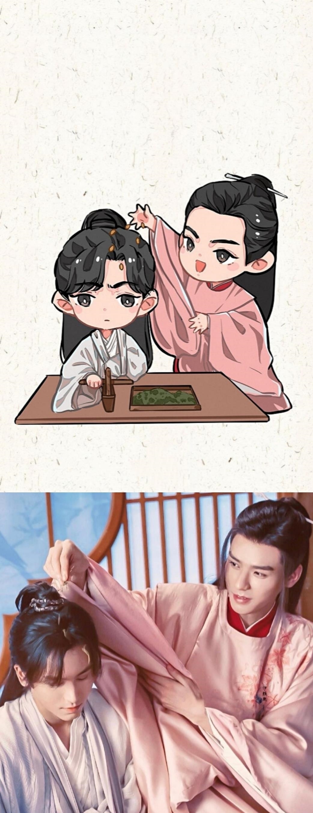 当《山河令》中的周子舒温客行变成迷你版的漫画，20年一遇的呆萌