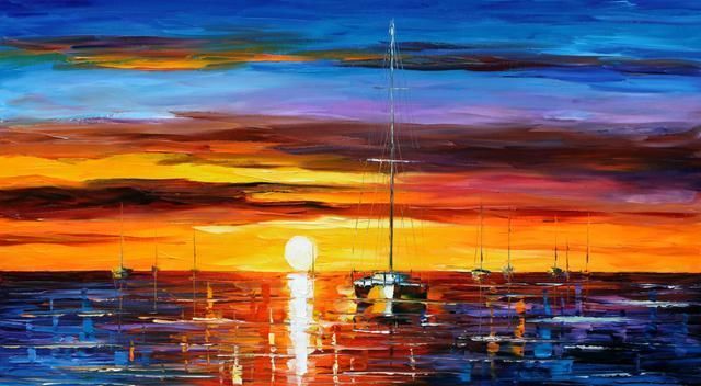 leonidafremov&现代印象以色列画家leonid afremov调色刀创作的缤纷炫丽油画