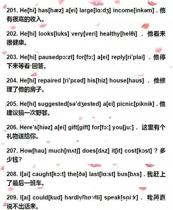 中小学266句英语口语（附音标），贴墙上背熟，孩子成绩不会差