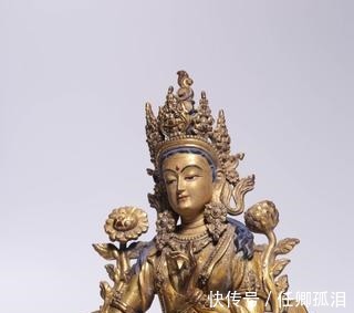 铜鎏金&清代,铜鎏金绿度母坐像