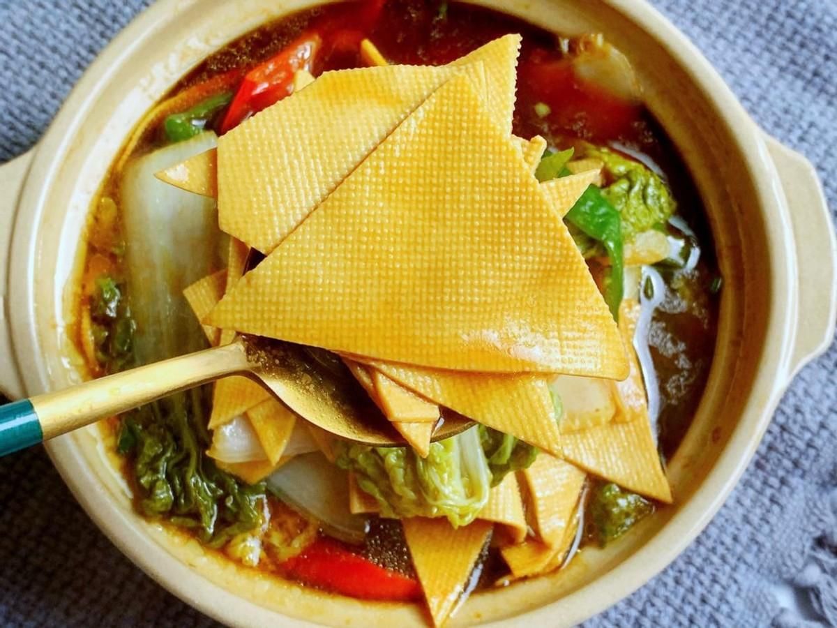 解馋|干豆腐白菜汤，制作简单，解馋下饭