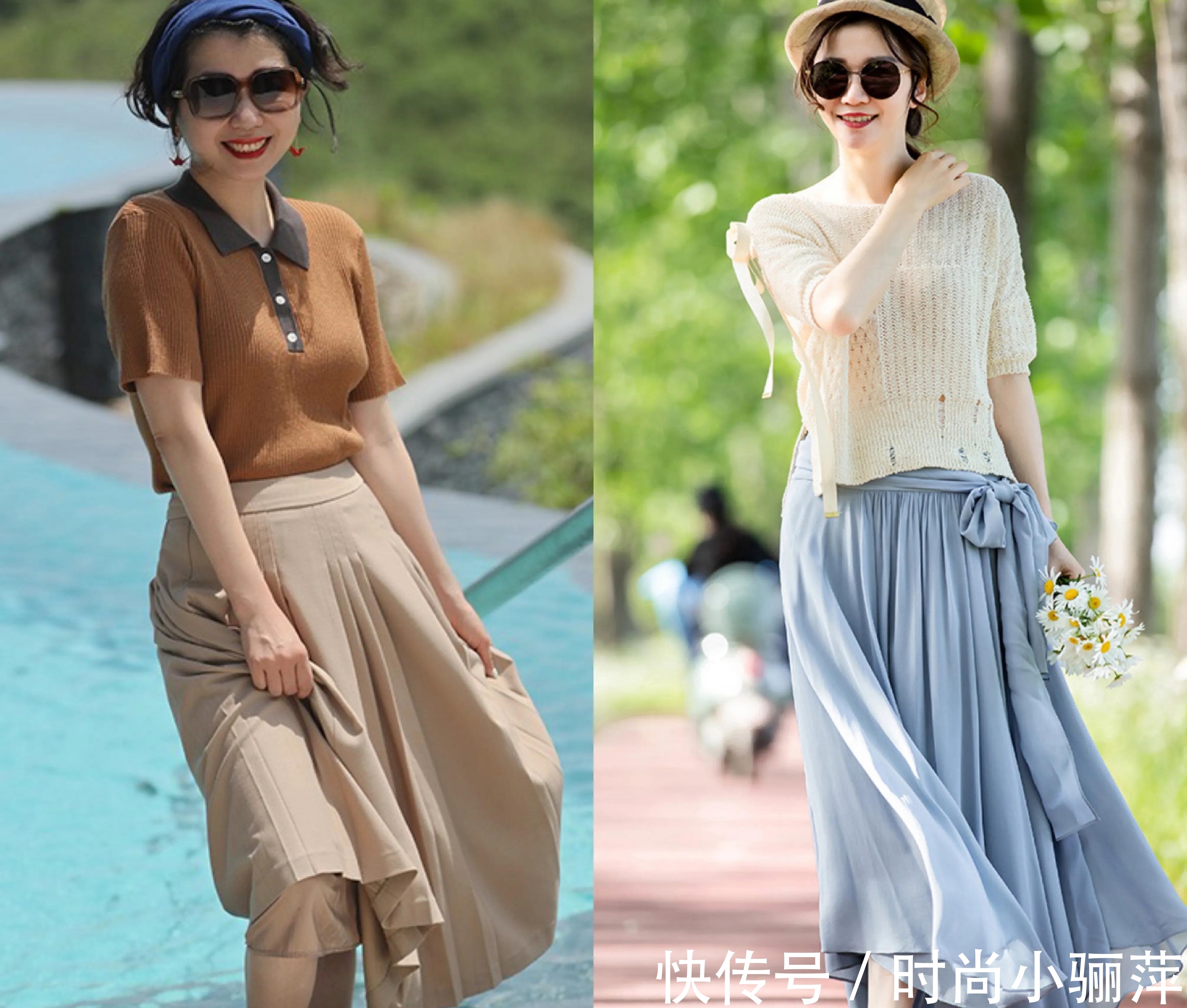 女人|天热了，“半裙”建议这几款，40岁女人穿温婉动人，太养眼了
