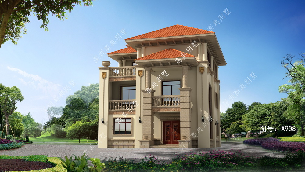 别墅|自建欧式别墅,色彩鲜明