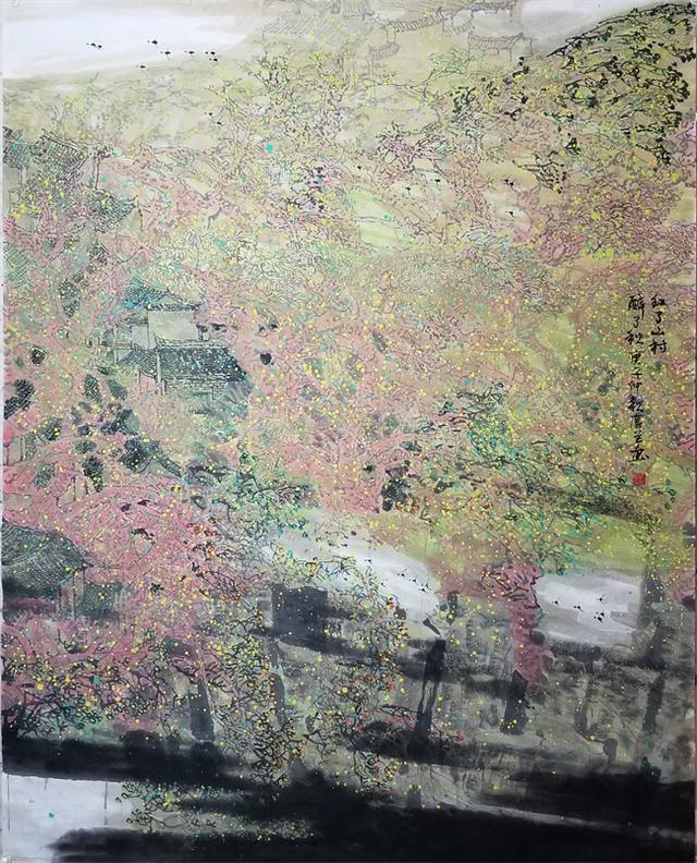 岁月如歌#《红了山村醉了秋》:著名画家边广兰作品赏析