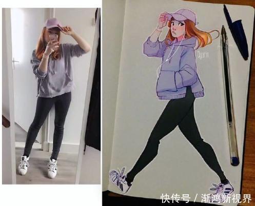 画师|这位画师把自己的每日穿搭画成插画,吸引了百万粉丝关注