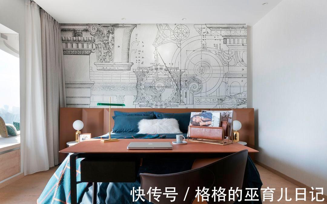 卧室|110平高层住宅,莫兰迪色为空间注入灵魂,这才是婚房该有的样子