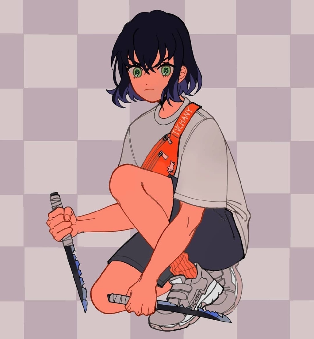 富冈义勇|用美漫风打开鬼灭之刃,伊之助是美女,蝴蝶忍和义勇像姐弟