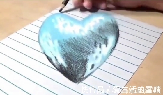 3D#美术生画3D立体爱心,成画后:不敢相信眼睛,网友:飘起来了