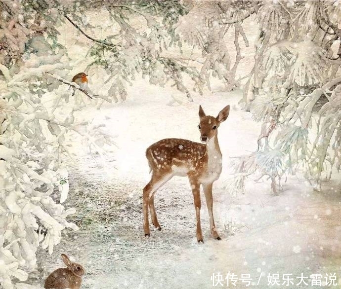  风格|画师笔下的雪中精灵，治愈系风格！