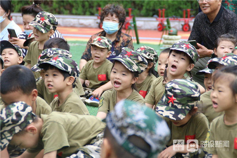 幼儿们|莱州塔埠双育幼儿园举行“迷彩萌娃 童心向军”结营仪式