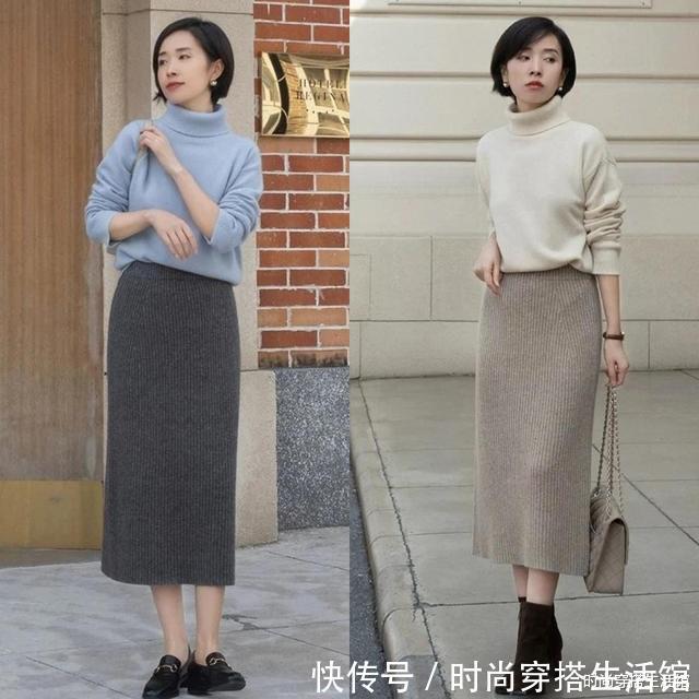 百褶裙|?今年火了一种穿法,叫“毛衣+半裙”,显高又显瘦,小个子也能穿