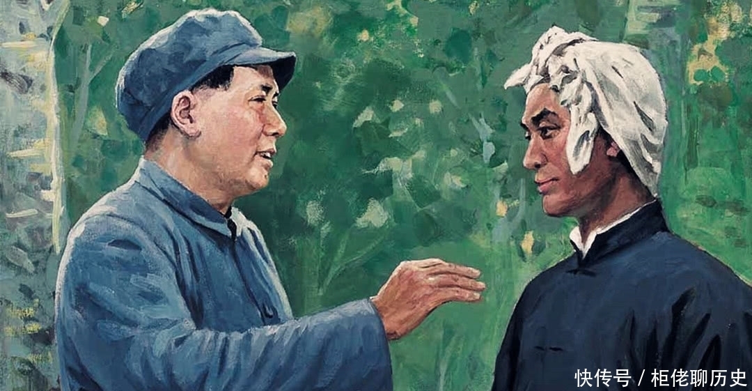 农民|毛主席和农民在一起的精美油画,这就是艺术家心中的领袖