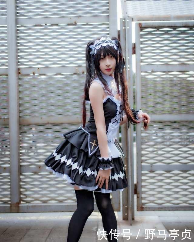 少女|時崎狂三的cosplay,配“黑絲”女仆裝的狂三只讓人想把她抱回家