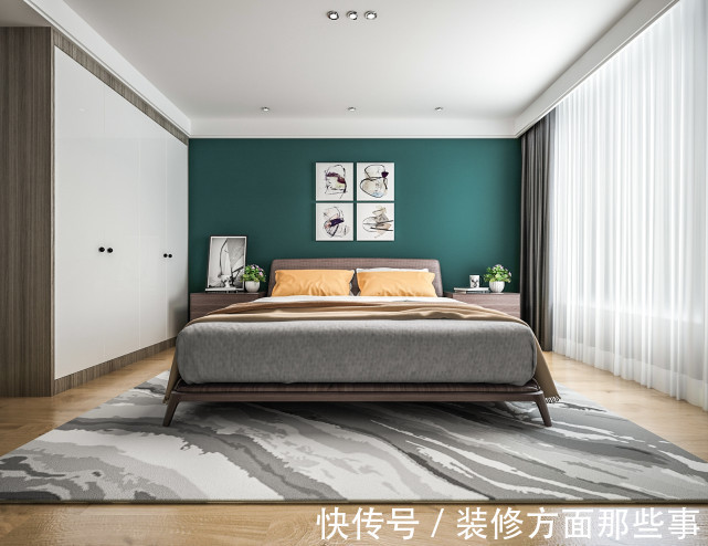 装饰画|132平现代风四居室,开放式厨房设计,典雅的小方砖与众不同
