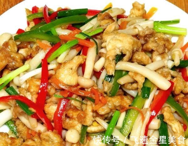 鲜香|鲜香下饭的鸡丝白玉菇,你喜欢吗!