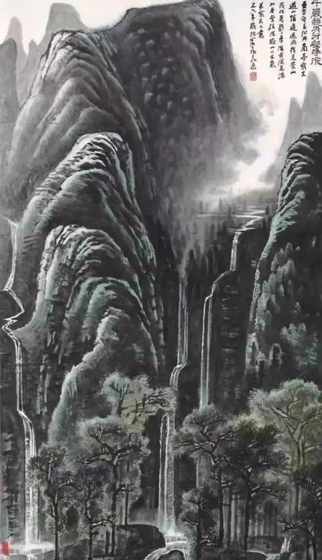 万山红遍&李可染的绘画作品,凭借优美的意境,让人印象深刻