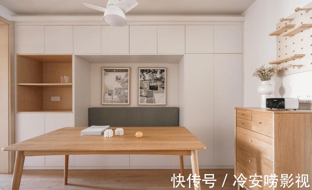 规划|50㎡手枪户型,变身通透两居室,还规划出三个办公区,太实用了!