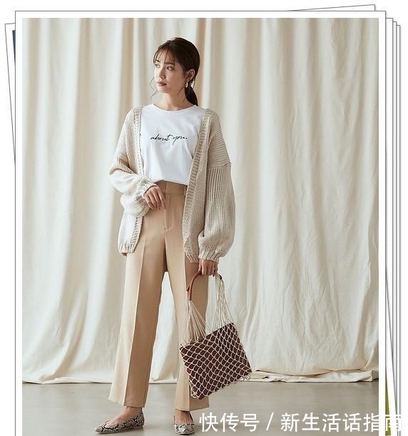 轻熟风 白色开衫的秋季轻熟风搭配示范!3种长度24例穿搭look分享!