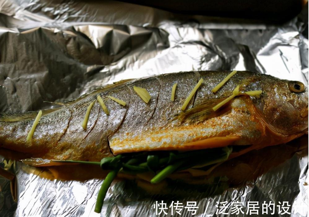 美味|大黄鱼送进烤箱很美味,外酥里嫩,家人都爱吃