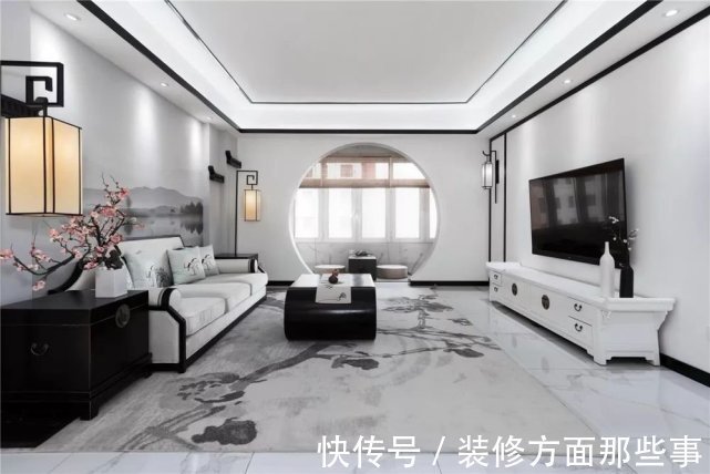 中式|140平黑白色的新中式设计,让人看到生活本有的明媚