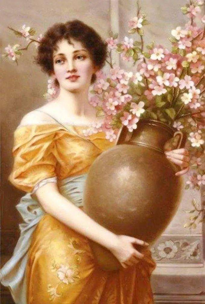 艺术学院!19世纪油画家笔下细腻的年轻漂亮女子,人物造型丰韵端庄 雍容华贵