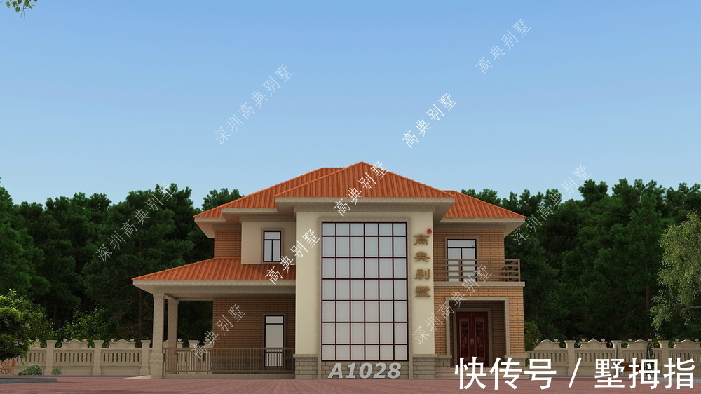 小别墅|这款欧式小别墅,靓丽的颜色搭配,给人感觉眼目一新。