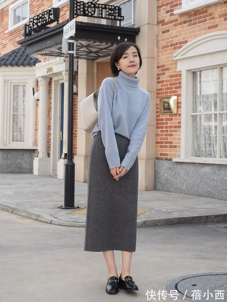 高领衫|还是穿“针织衫”最简约时髦,学会这几种搭配,骨子里透着高级感