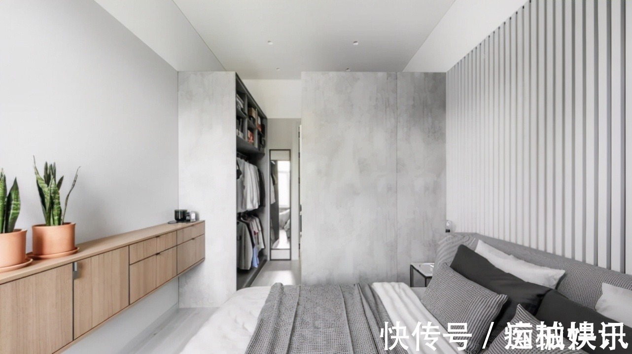 卧室|90平灰色调与木质感结合的现代简约风,就是有设计感