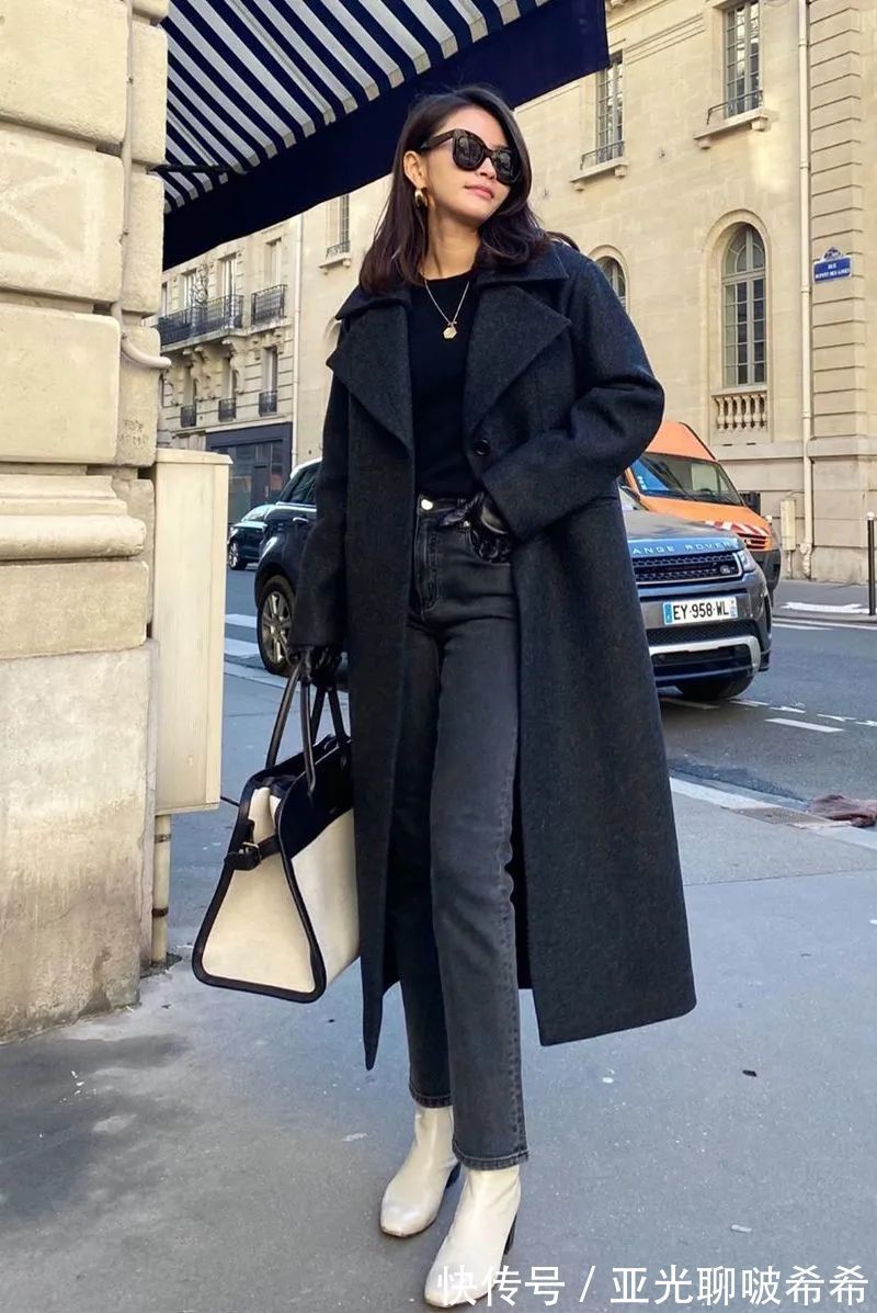 直筒裤 九分裤+短靴=入冬最潮搭配套路,显瘦显高帅翻天!