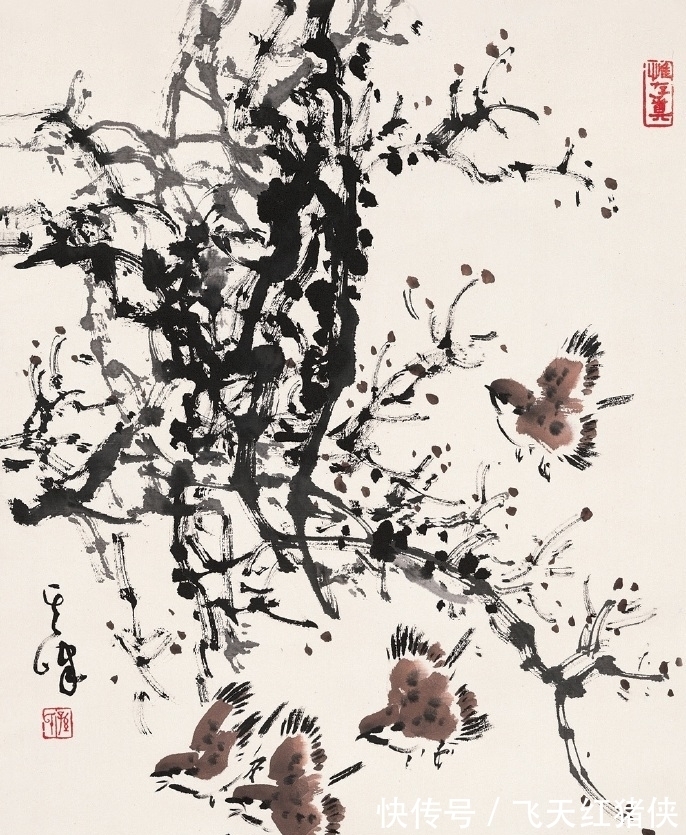 绘画作品|孙其峰花鸟图欣赏:笔法老练动作准确,属于一流的国画水平